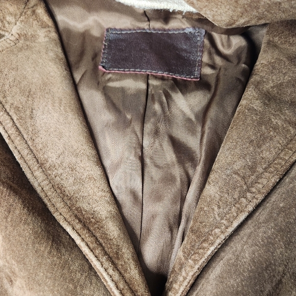 BROWN SUEDE FAUX SUEDE JACKET WOMENS SIZE SMALL - Picture 14 of 16